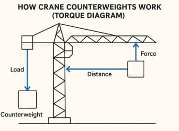 How Crane Counterweight works torque diagram