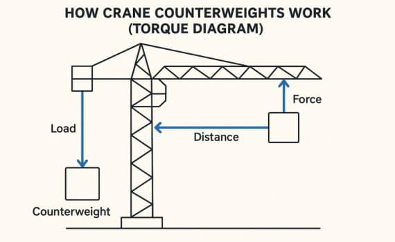 How Crane Counterweight works torque diagram