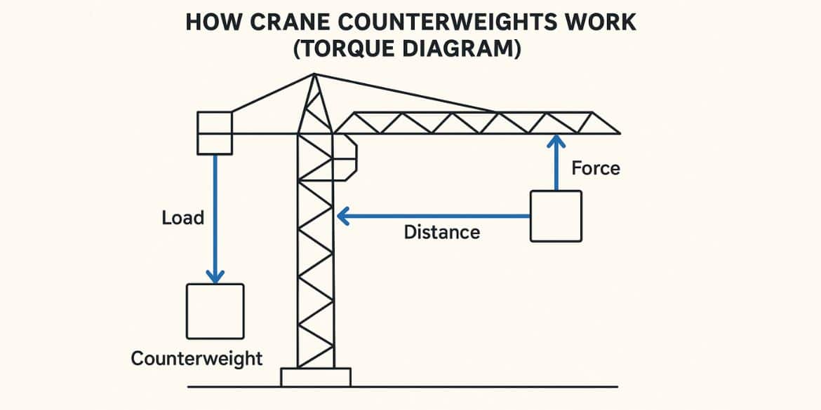 How Crane Counterweight works torque diagram